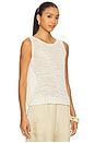 view 2 of 4 Linen Open Knit Tank Top in White