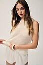 view 3 of 8 Linen Open Knit Tank Top in White