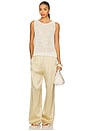 view 4 of 4 Linen Open Knit Tank Top in White