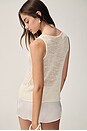 view 5 of 8 Linen Open Knit Tank Top in White