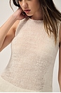 view 6 of 8 Linen Open Knit Tank Top in White