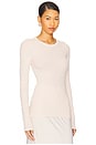 view 2 of 4 BLUSA DE MANGA COMPRIDA EM MALHA DE SEDA in Fawn