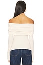 view 3 of 4 Silk Rib Long Sleeve Off-shoulder Top in Fawn