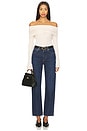 view 4 of 4 Silk Rib Long Sleeve Off-shoulder Top in Fawn