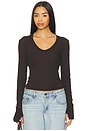 view 1 of 4 x REVOLVE X Revolve Cashmere Easy Cuffed U Top in Dark Brown