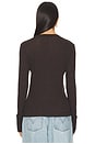 view 3 of 4 x REVOLVE X Revolve Cashmere Easy Cuffed U Top in Dark Brown
