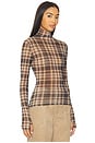 view 2 of 4 Plaid Mesh Long Sleeve Turtleneck Top in Plaid