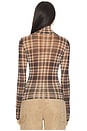 view 3 of 4 Plaid Mesh Long Sleeve Turtleneck Top in Plaid