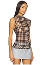 view 2 of 4 Mesh Sleeveless Twist Top in Plaid