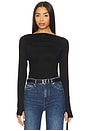view 1 of 4 Draped Boatneck Top in Black