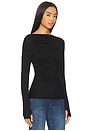 view 2 of 4 Draped Boatneck Top in Black