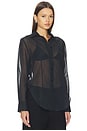 view 2 of 4 Cotton Organza Fitted Shirt in Black