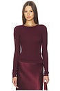 view 1 of 4 Silk Rib Essential Crew in Carmine