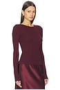 view 2 of 4 Silk Rib Essential Crew in Carmine