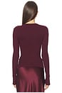view 3 of 4 Silk Rib Essential Crew in Carmine