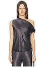 view 1 of 5 Satin Bias Off-shoulder Top in Gunmetal