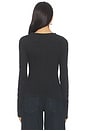 view 3 of 4 Jersey Long Sleeve Crew Top in Charcoal