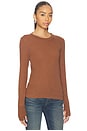 view 2 of 4 Cashmere Easy Cuffed Crew Top in Nutmeg