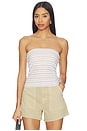 view 1 of 4 Stripe Classic Bandeau Top in Wheat & White