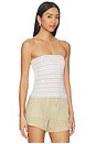 view 2 of 4 Stripe Classic Bandeau Top in Wheat & White