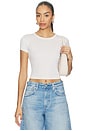 view 1 of 4 Supima Baby Rib Cropped Tee in Pearl Grey