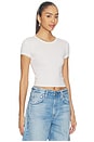 view 2 of 4 Supima Baby Rib Cropped Tee in Pearl Grey