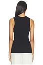 view 3 of 4 Textured Rib Sleeveless U Top in Black