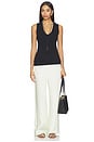 view 4 of 4 Textured Rib Sleeveless U Top in Black
