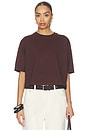 view 1 of 4 Short Sleeve Supima Structured Tee in Chocolate