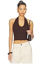 view 1 of 4 Silk Rib U Halter in Chocolate