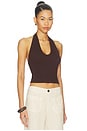 view 2 of 4 Silk Rib U Halter in Chocolate