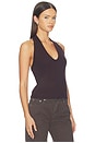 view 2 of 4 Cotton Rib U Halter in Black Orchid