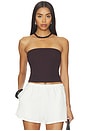 view 1 of 4 TOP BANDEAU COTTON RIB BANDEAU TOP in Black Orchid