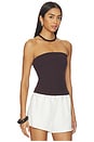 view 2 of 4 TOP BANDEAU COTTON RIB BANDEAU TOP in Black Orchid