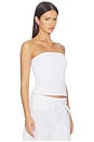 view 2 of 4 Cotton Rib Bandeau Top in White
