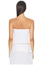 view 3 of 4 Cotton Rib Bandeau Top in White