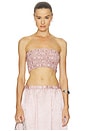 view 1 of 4 TOP SMOCKÉ TEXTURED SATIN SMOCK TOP in Rose Blush