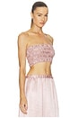 view 2 of 4 TOP SMOCKÉ TEXTURED SATIN SMOCK TOP in Rose Blush