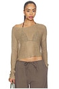 view 1 of 4 TOP CON ESCOTE BARCO” LINEN OPEN BATEAU TOP in Flax