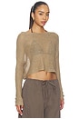 view 2 of 4 TOP CON ESCOTE BARCO” LINEN OPEN BATEAU TOP in Flax