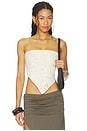 view 1 of 5 Puckered Lace Scarf Top in Off White