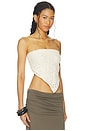 view 2 of 5 Puckered Lace Scarf Top in Off White