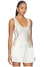 view 2 of 4 DÉBARDEUR ÉCHANCRÉ EN U SILK SATIN U TANK in Off White