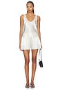 view 4 of 4 DÉBARDEUR ÉCHANCRÉ EN U SILK SATIN U TANK in Off White