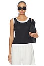 view 1 of 4 Tissue Jersey Layered Tanks in Black & White