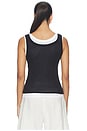 view 3 of 4 Tissue Jersey Layered Tanks in Black & White