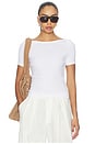 view 1 of 4 Supima Cotton Bateau Tee in White