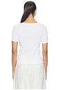 view 3 of 4 Supima Cotton Bateau Tee in White