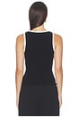 view 3 of 4 Cotton Ringer Tank in Black & White