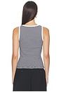 view 3 of 5 Cotton Mini Stripe Tank in Black & White Mini Stripe